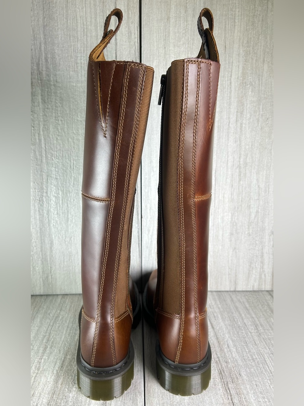 NEW Dr. Martens Docs Amaayah Hi Campus Brown Leather Riding Boots Womens Size - Picture 7 of 10
